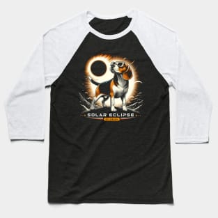 Solar Eclipse Beagle Adventure: Chic Tee with Playful Canine Friends Baseball T-Shirt